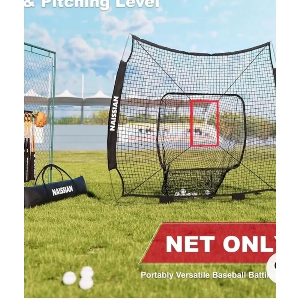 Baseball Batting Cage NET ONLY Adjustable Strike Zone for Kids Practice, 7X7